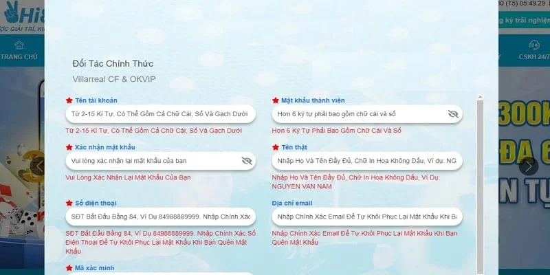 Nắm bắt được quy trình đăng ký Hi88 cực chuẩn Nắm bắt được quy trình đăng ký Hi88 cực chuẩn